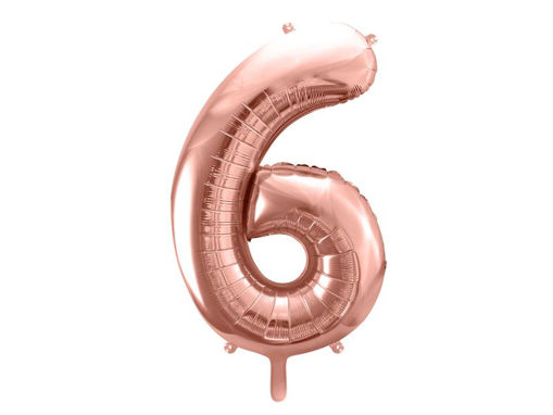 Picture of FOIL BALLOON NUMBER 6 ROSE GOLD 34 INCH